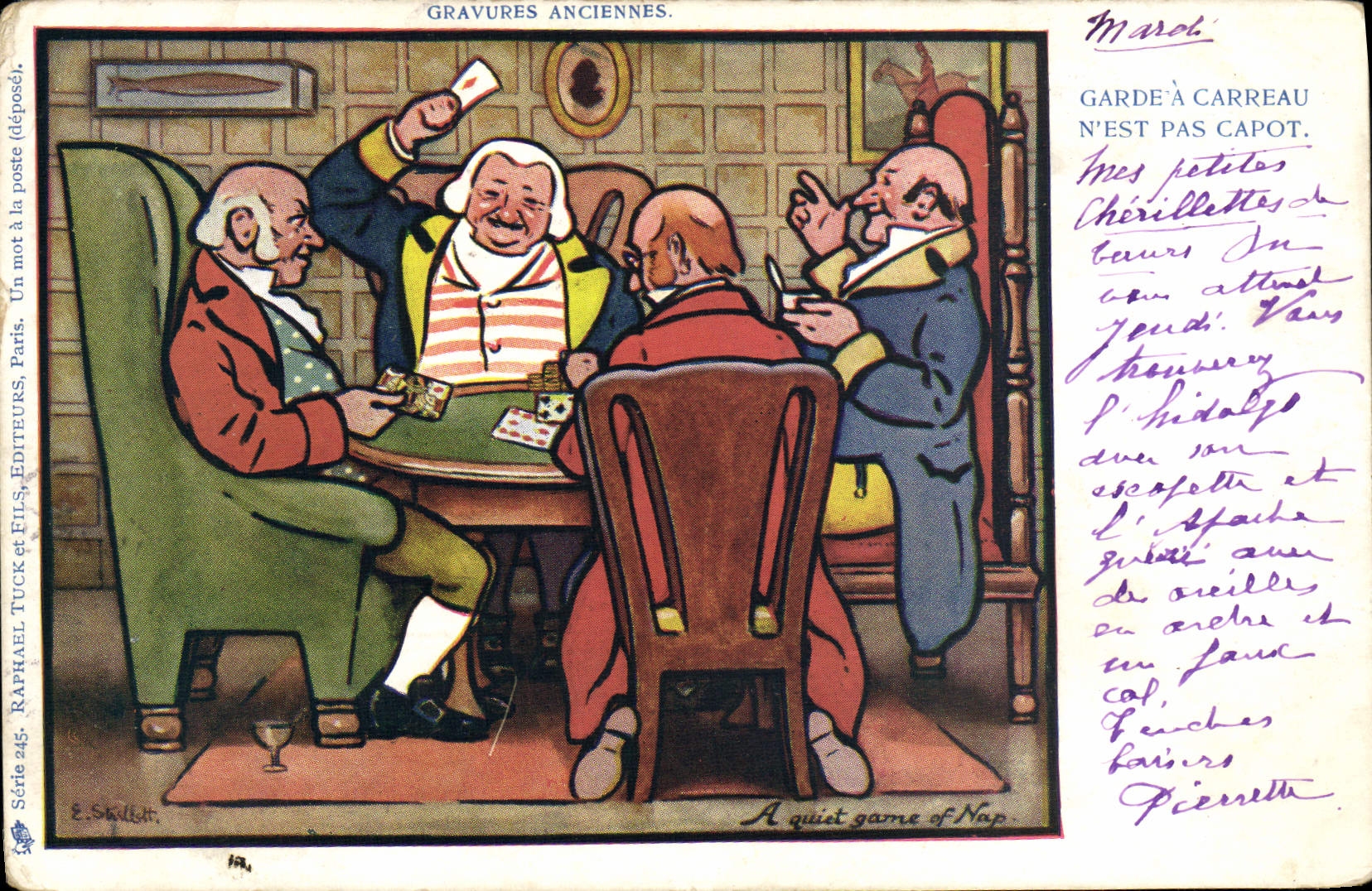 CPA Fantaisie Illustrateur Garde a carreau n'est pas capot 