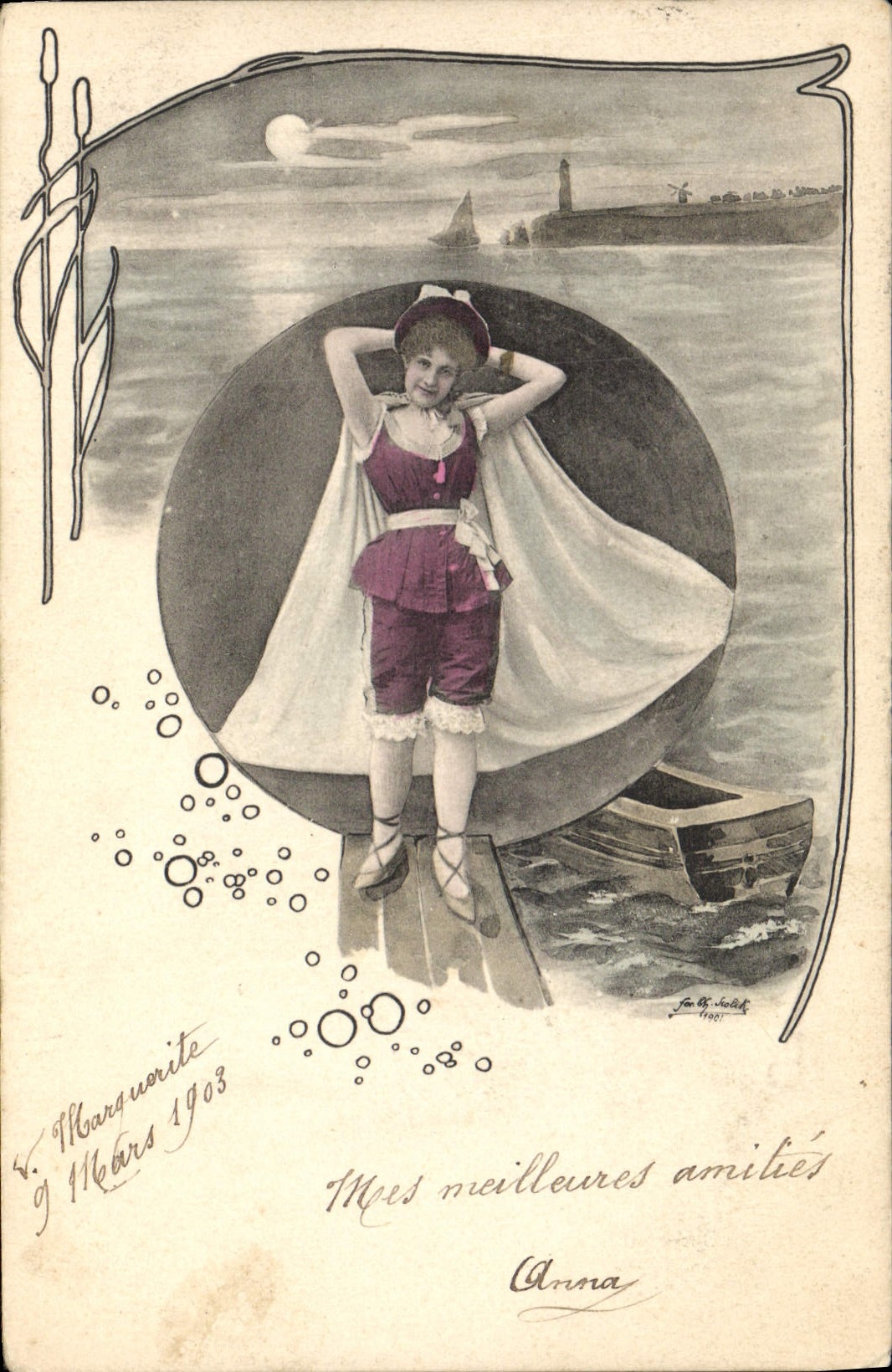 CPA Fantaisie Illustrateur Femme 