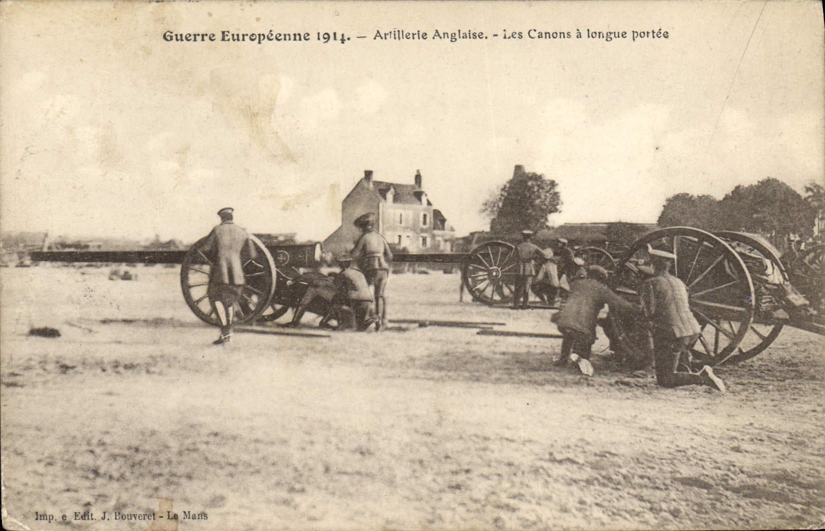VINTAGE POSTCARD Militaria Artillerie English the long-range guns