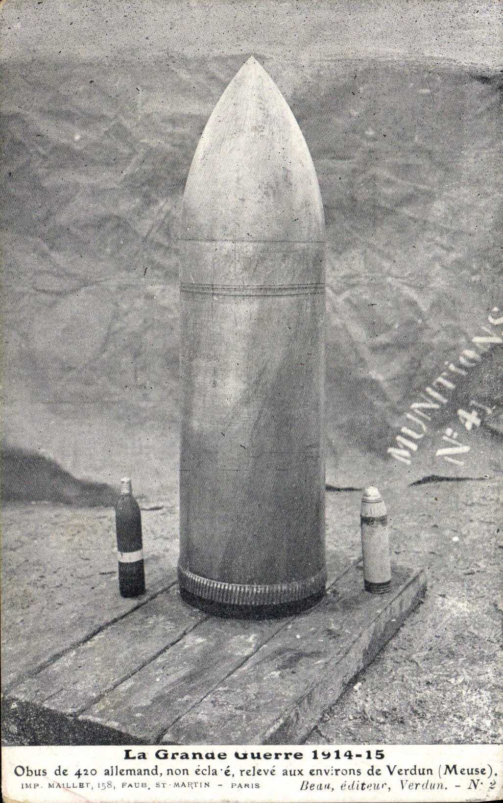 VINTAGE POSTCARD Militaria Shells of 420 German