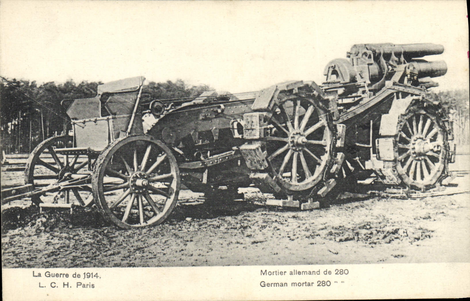 CPA Militaria Mortier allemand de 280