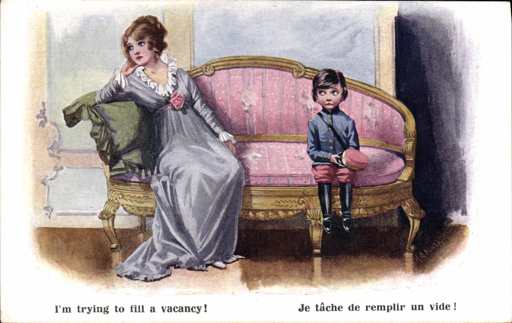 CPA Fantaisie Illustrateur Femme Enfant Militaria