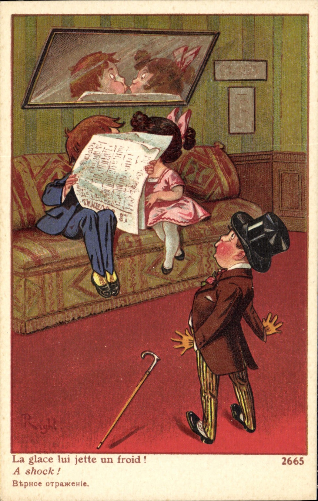 CPA Fantaisie Illustrateur Enfants la glace lui jette un froid 