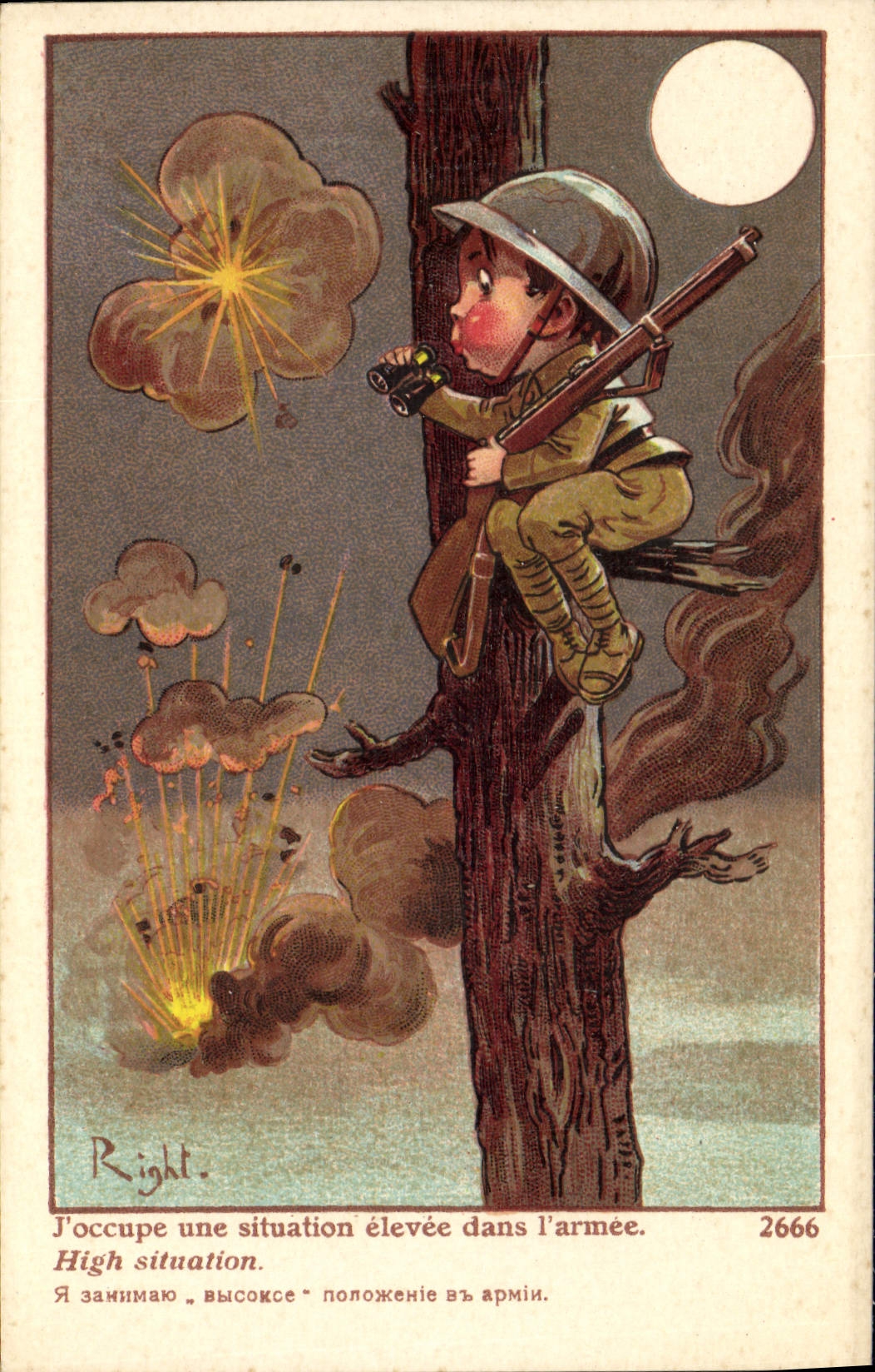 CPA Fantaisie Illustrateur Enfant Soldat Militaria Right