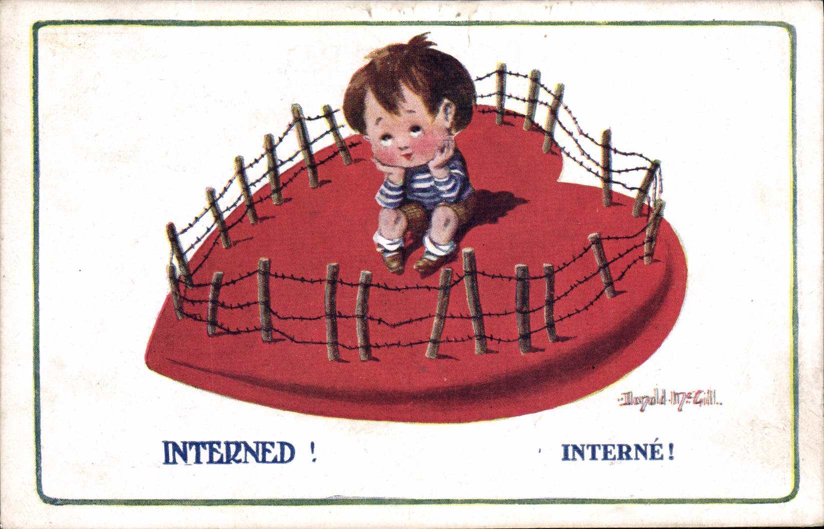 CPA Fantaisie Illustrateur Enfant Coeur Donald Mc Gill