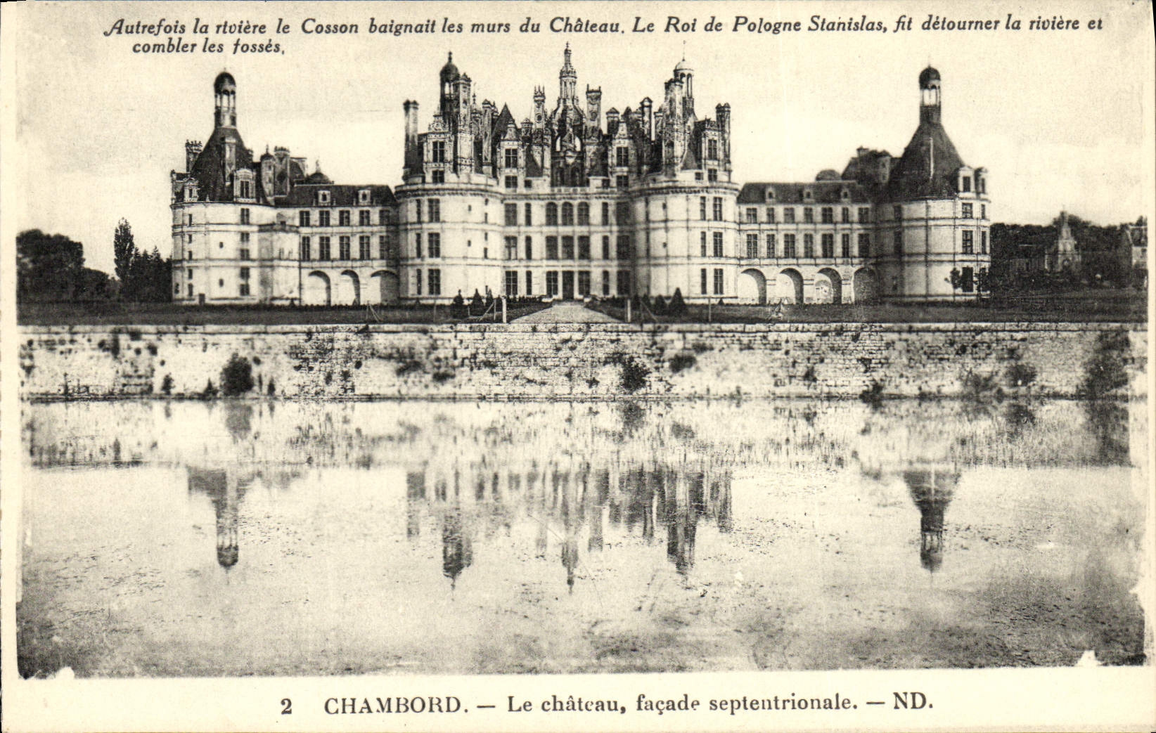 VINTAGE POSTCARD Chambord the Castle Septentrional Frontage