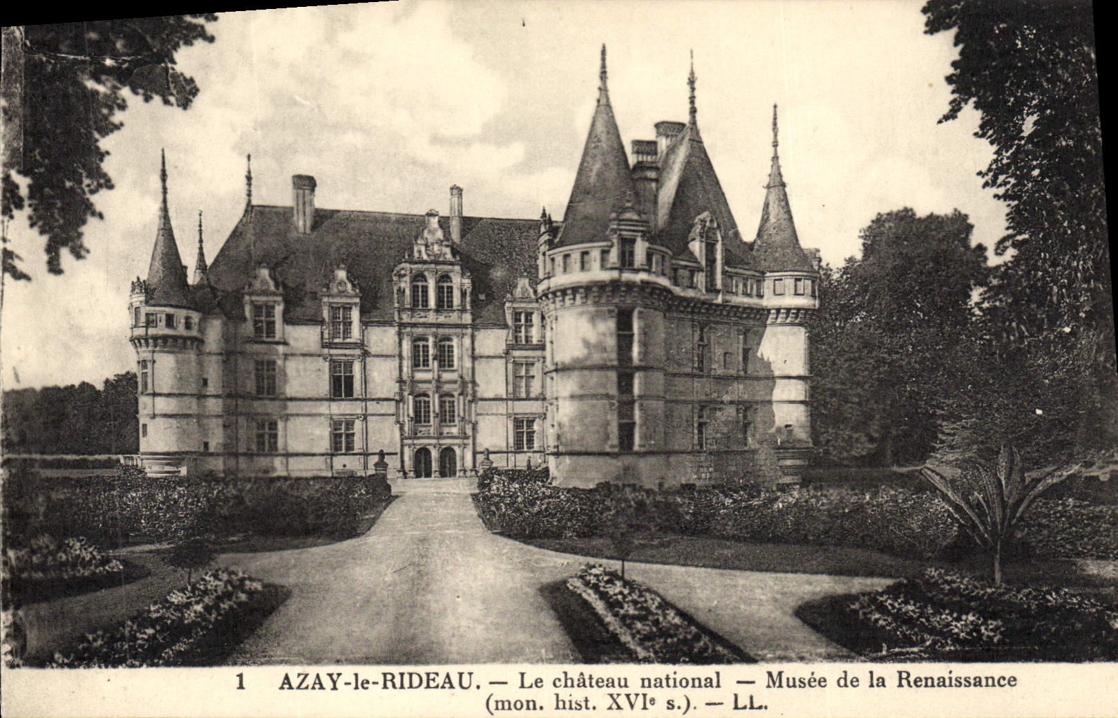 POSTAL Azay de la VENDIMIA la cortina el castillo nacional
