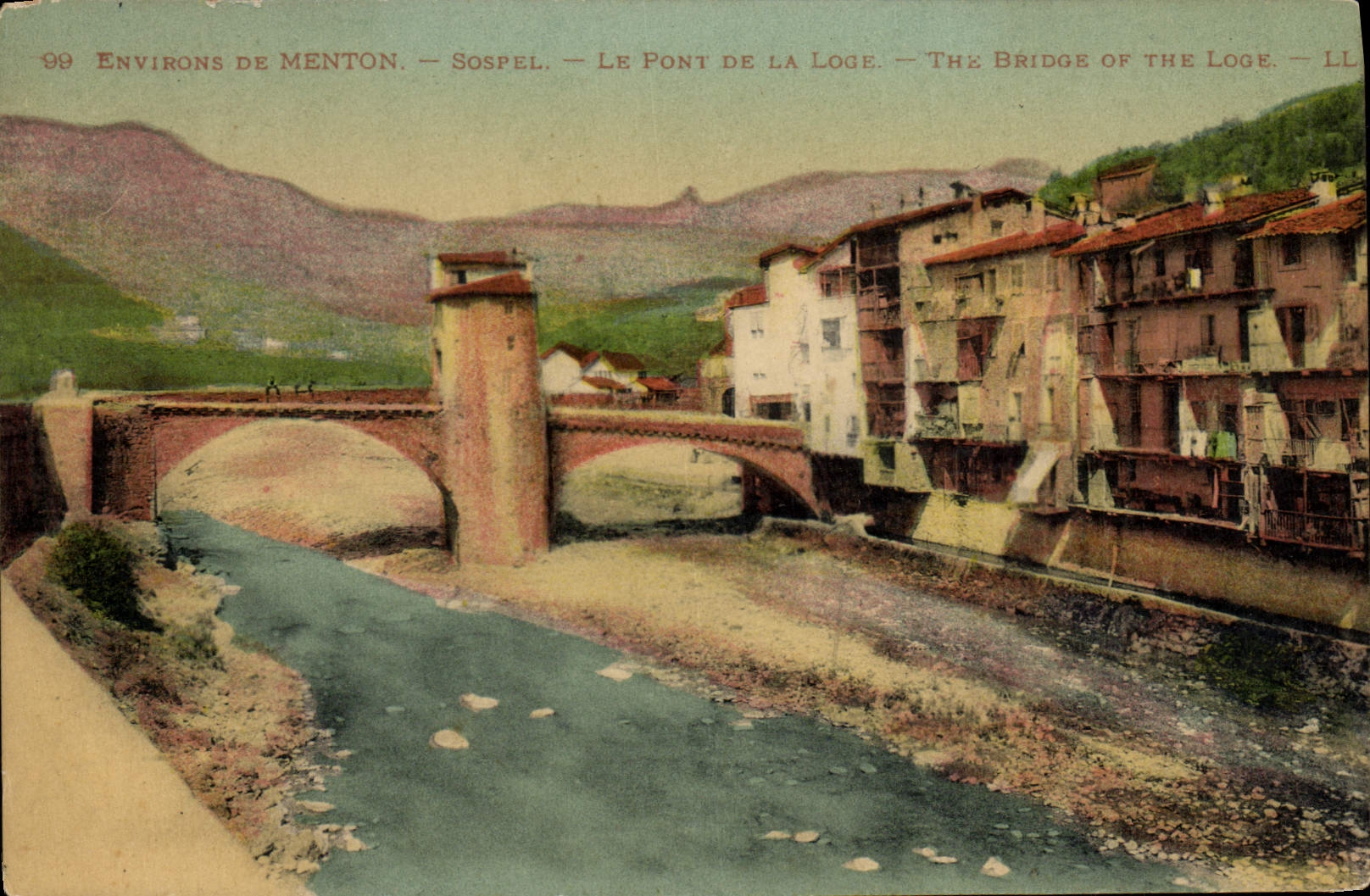 VINTAGE POSTCARD Surroundings Of Menton Sospel the Bridge Of the Cabin