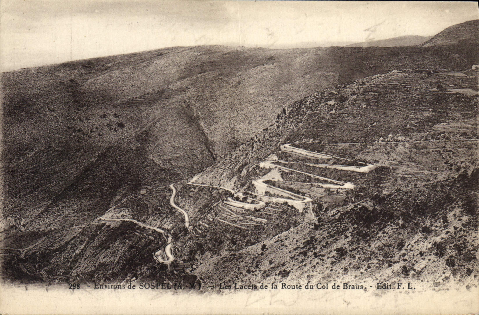 CPA Environs de Sospel Les lacets de la route du Col de Braus