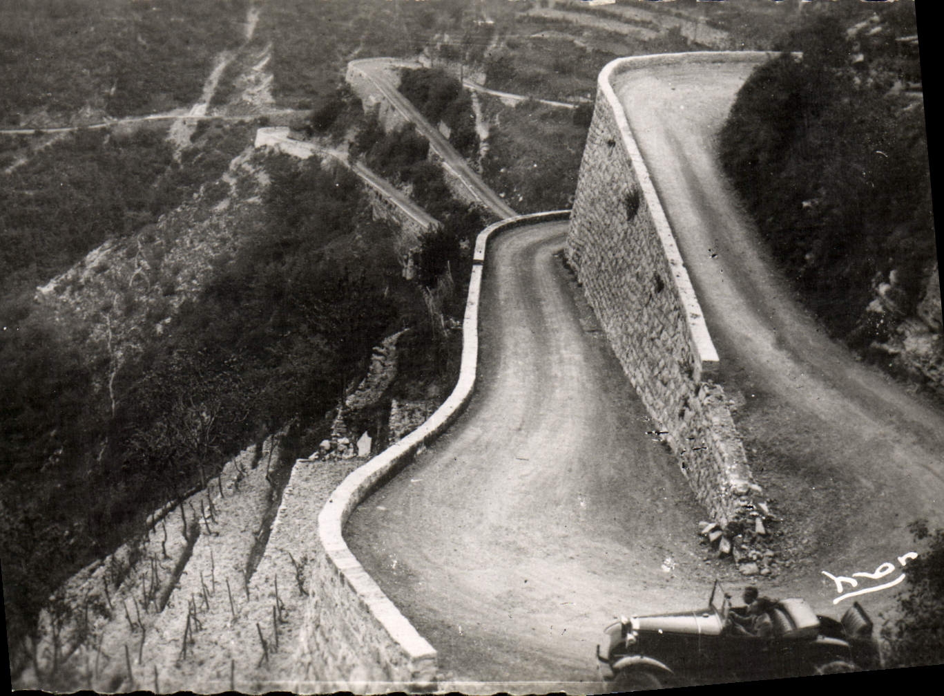 MODERN CARD Sospel the Automobile Road of Winch