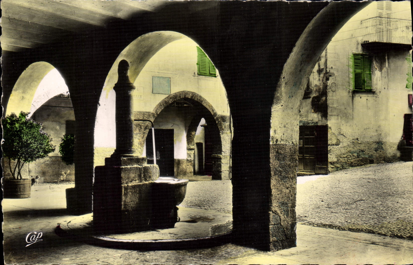 MODERN CARD Sospel the Old Fountain Places St Nicolas