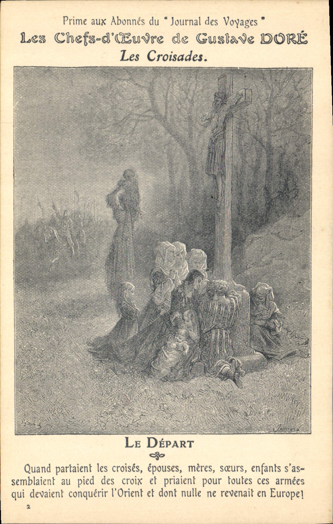 VINTAGE POSTCARD the chiefs of work of Gustave Gilds the crusades the departure