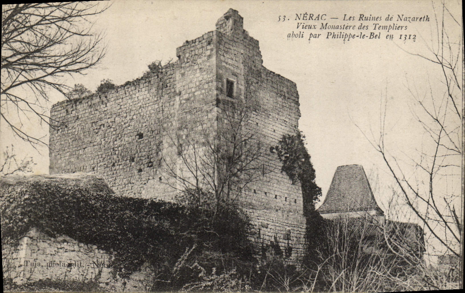 CPA Nerac Les ruines de Nazareth Vieux monastere des templiers