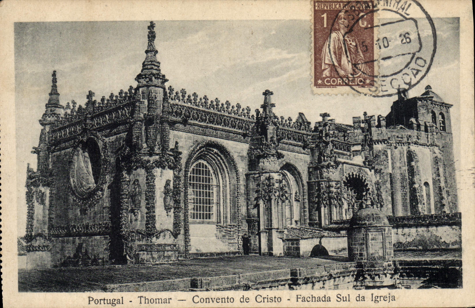 VINTAGE POSTCARD Portugal Thomar Concent de Cristo