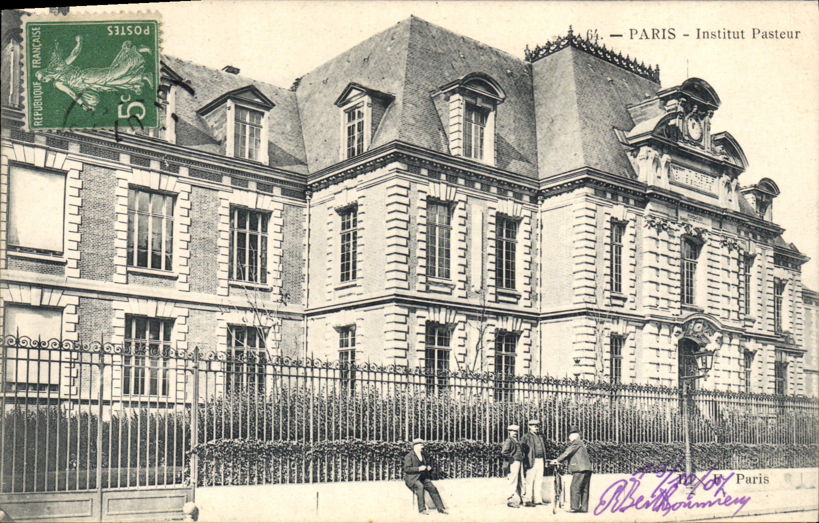 VINTAGE POSTCARD Paris Pasteur Institute