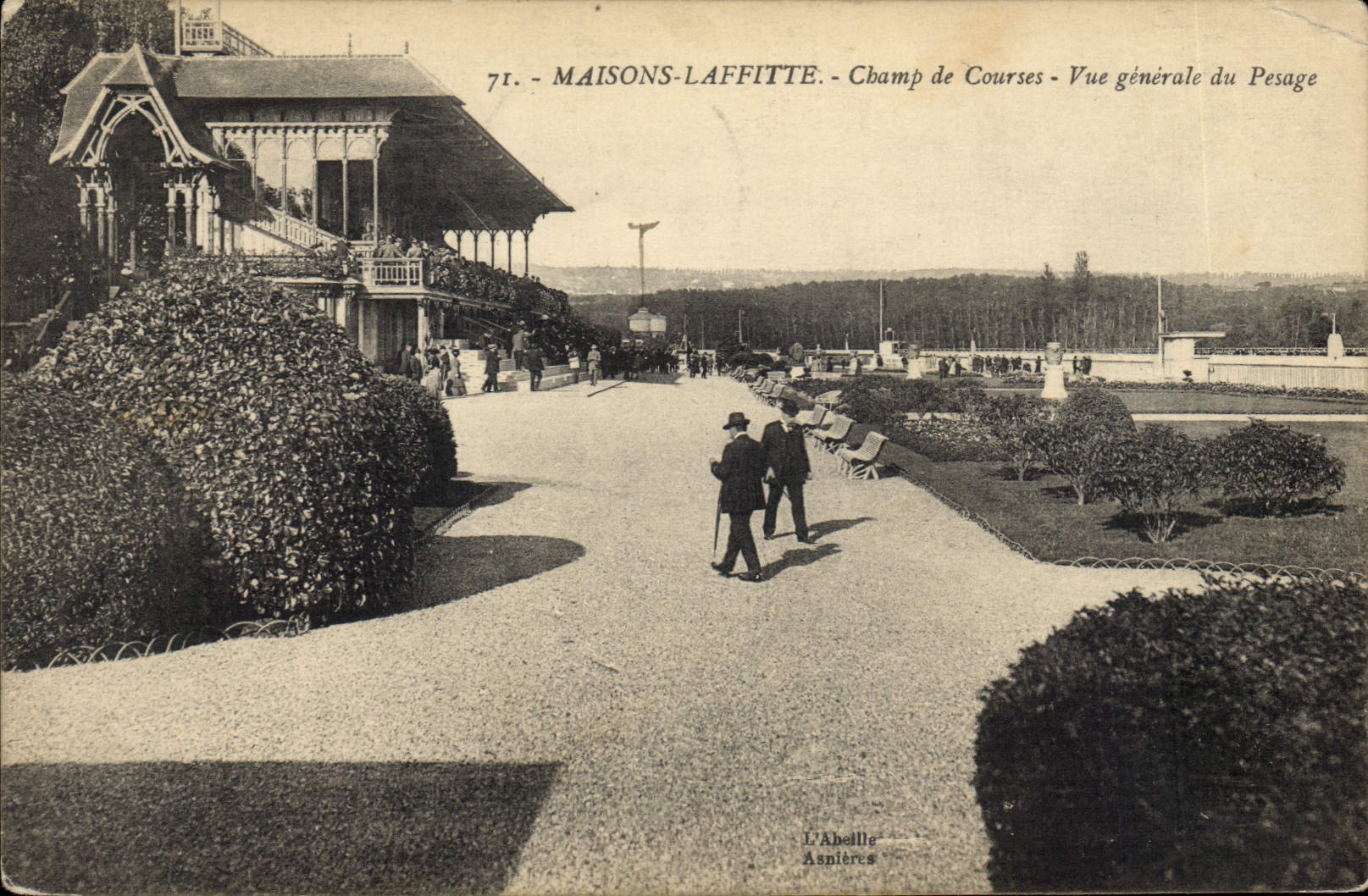 CPA Cheval Equitation Hippisme Maisons Laffitte Champ de courses Vue generale du pesage