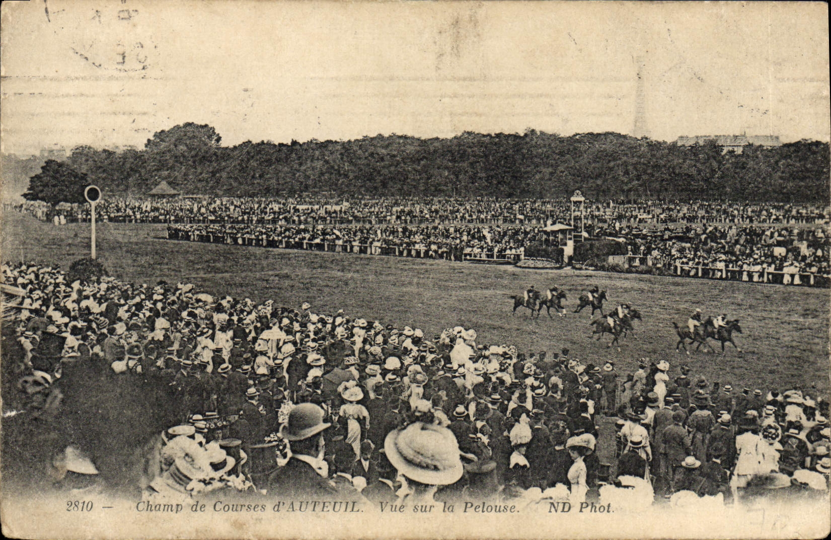 CPA Cheval Equitation Hippisme Champ de courses d'Auteuil Vue sur la pelouse