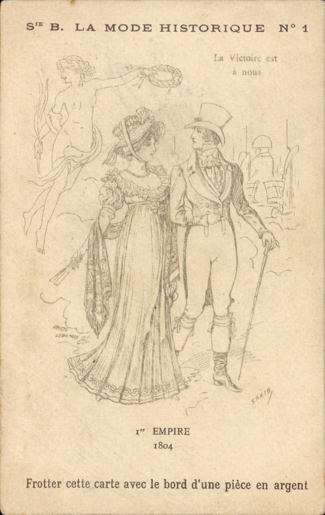 CPA Fantaisie Illustrateur La mode 1er Empire 1804 Chaussures Incroyable Cours Lafayette Toulon