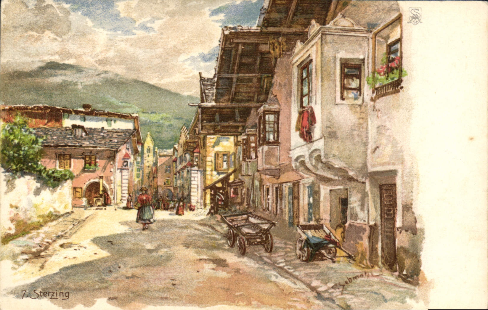 VINTAGE POSTCARD Fantasy Sterzing Illustrator