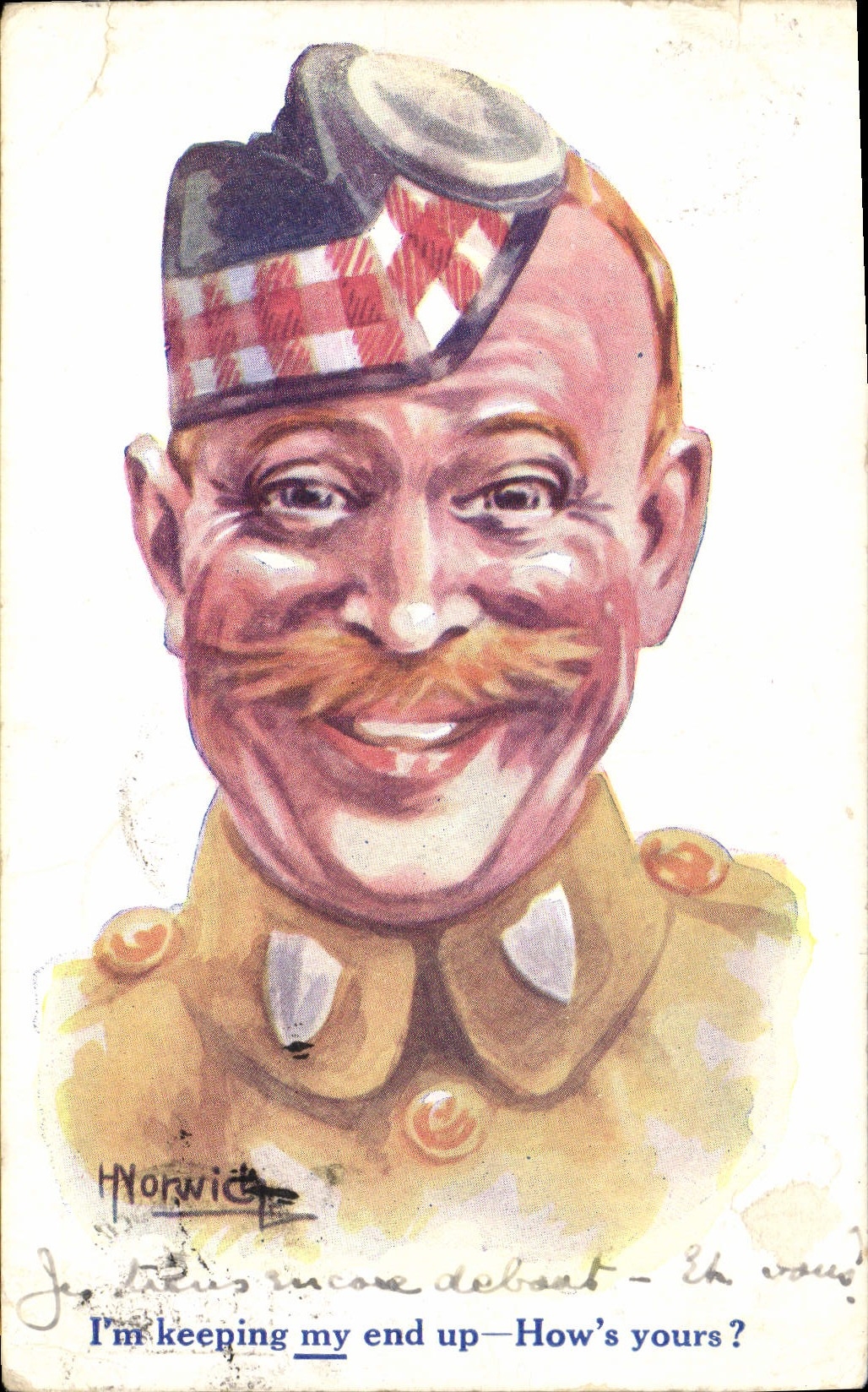VINTAGE POSTCARD Fantasy Illustrator Man Militaria Soldier