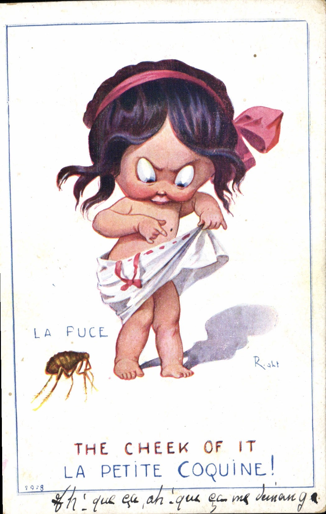 CPA Fantaisie Illustrateur Enfant La puce 