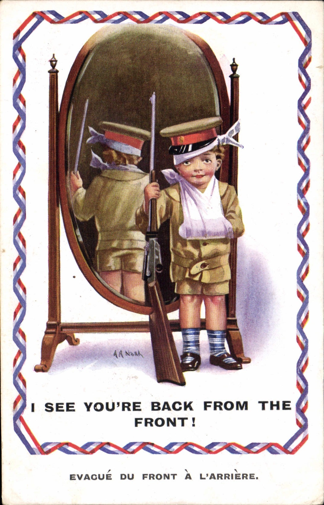 CPA Fantaisie Illustrateur Enfant Soldat Militaria