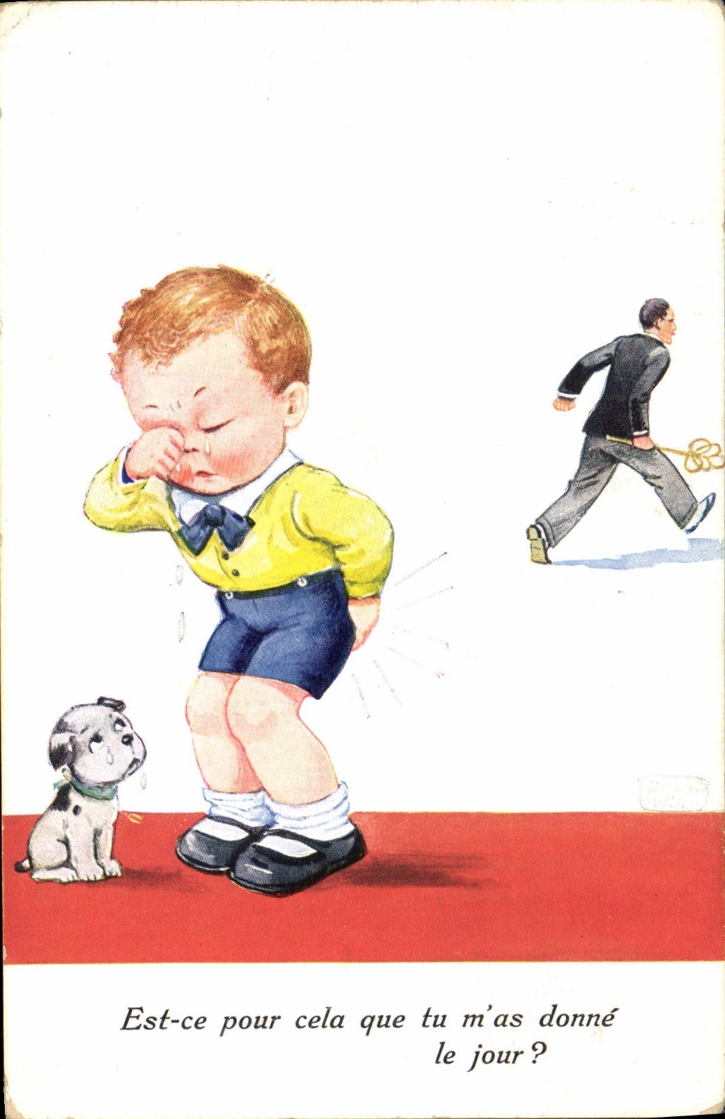 CPA Fantaisie Illustrateur Enfant Chien 