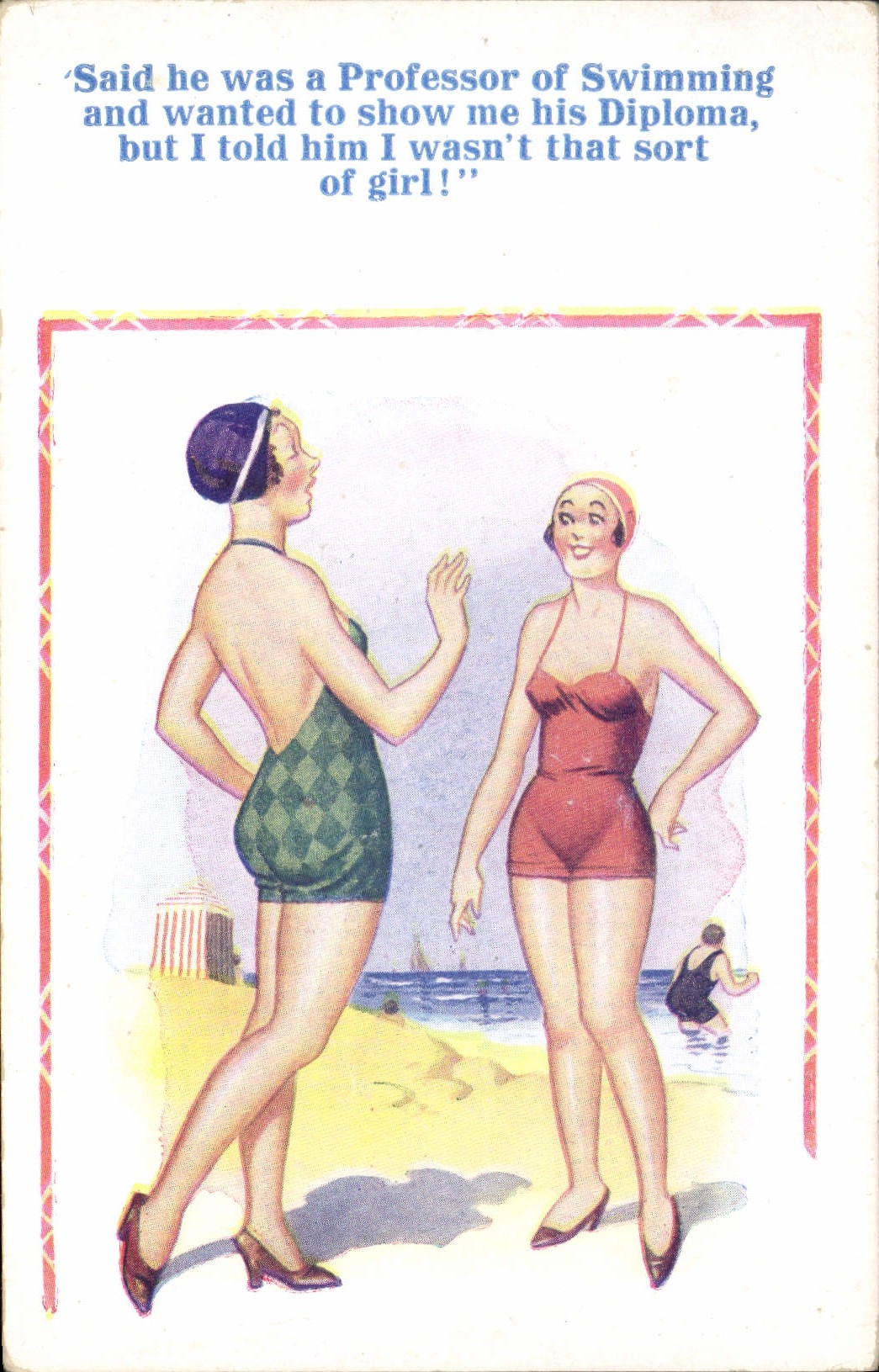 CPA Fantaisie Illustrateur Femmes Maillot de ban 