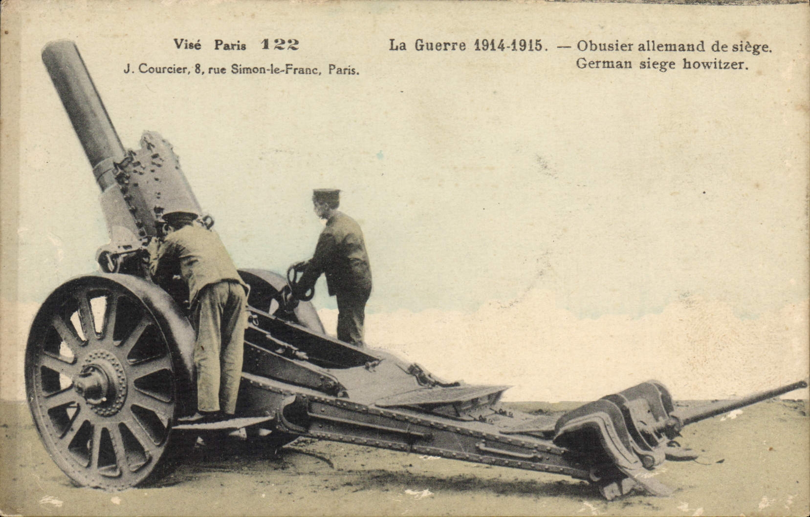 Obús alemán de Militaria de la POSTAL de la VENDIMIA del asiento