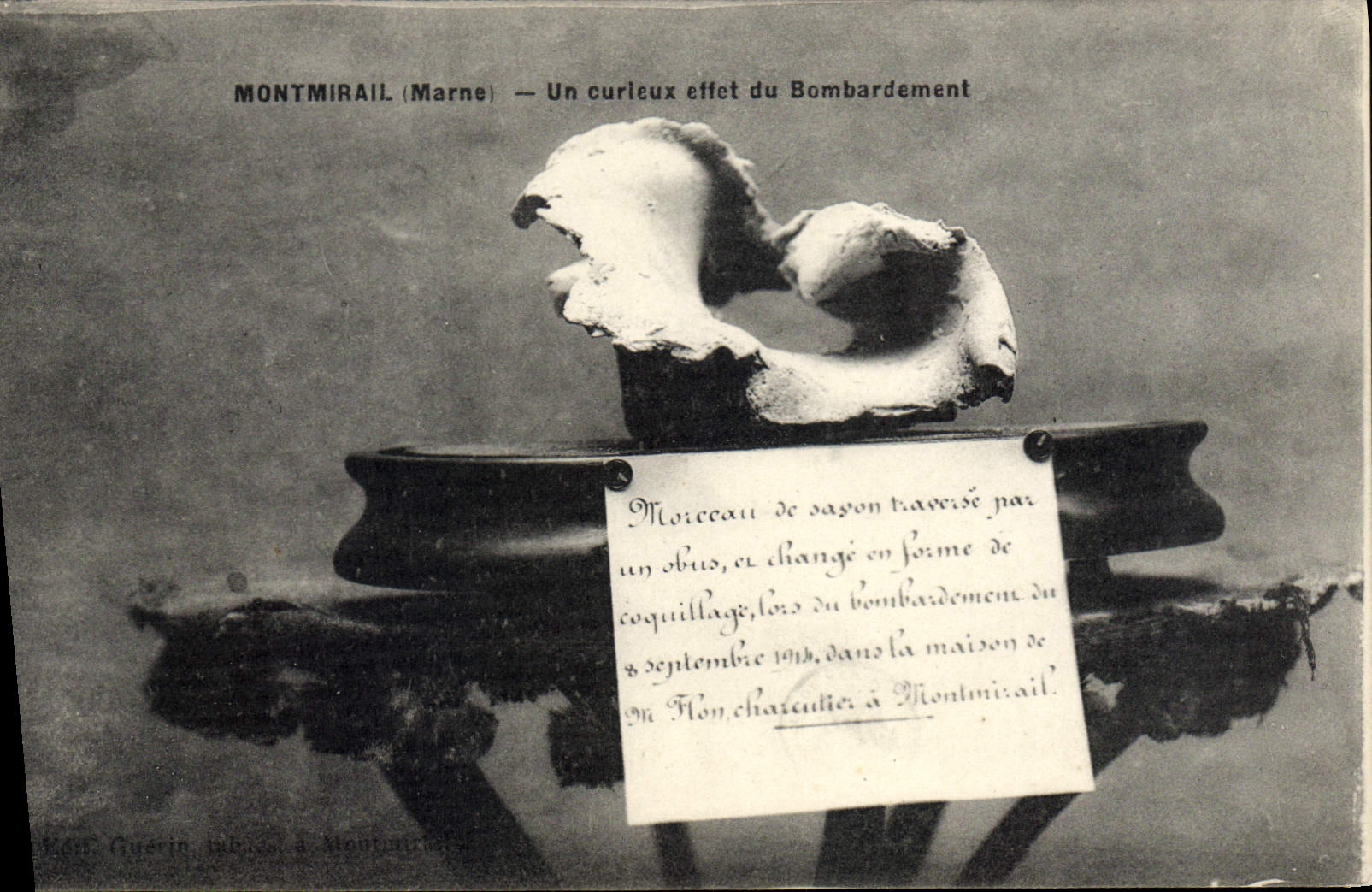 POSTAL Militaria Montmirail de la VENDIMIA un efecto curioso del bombardeo