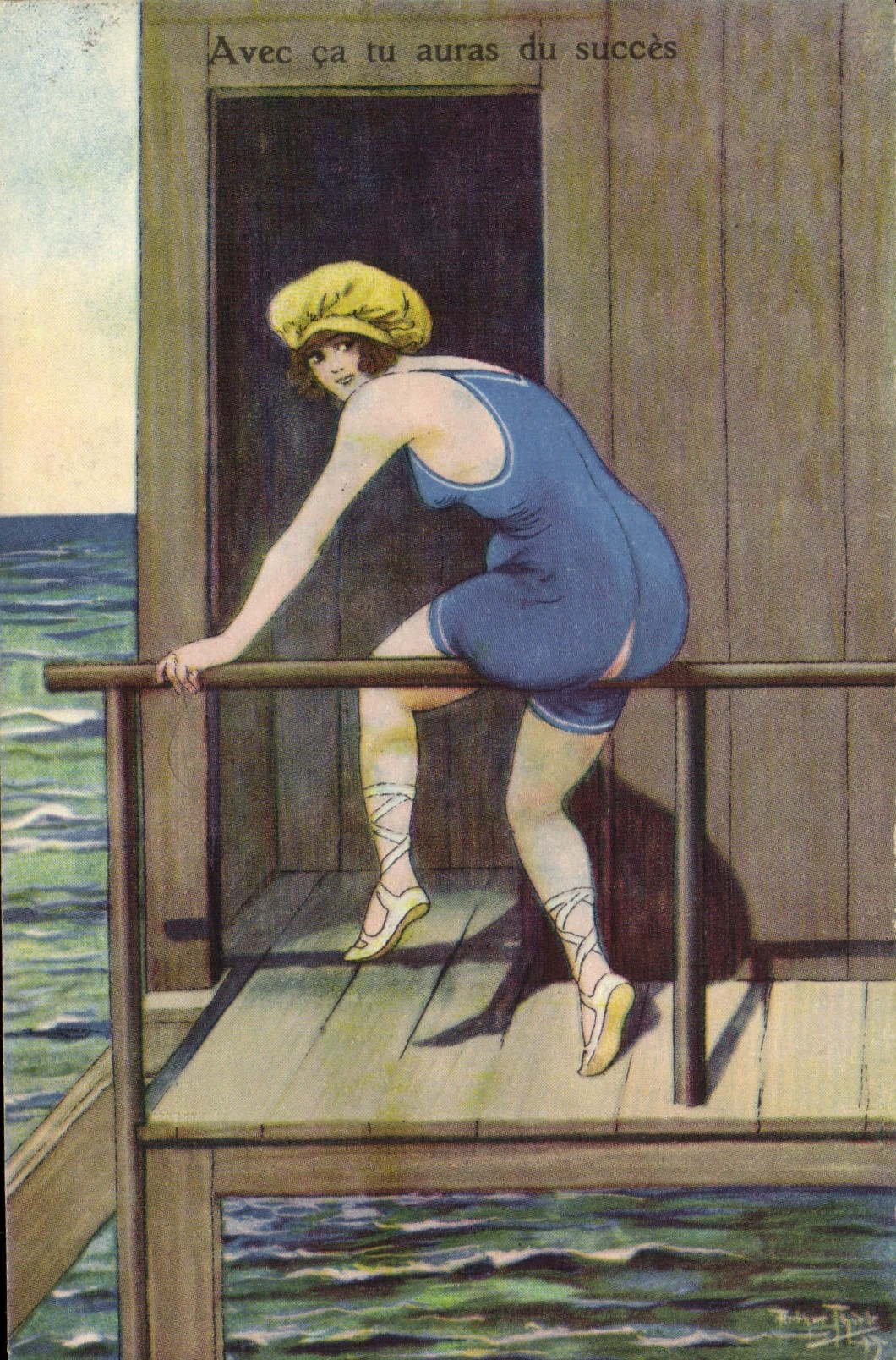 CPA Fantaisie Illustrateur Femme Maillot de bain 