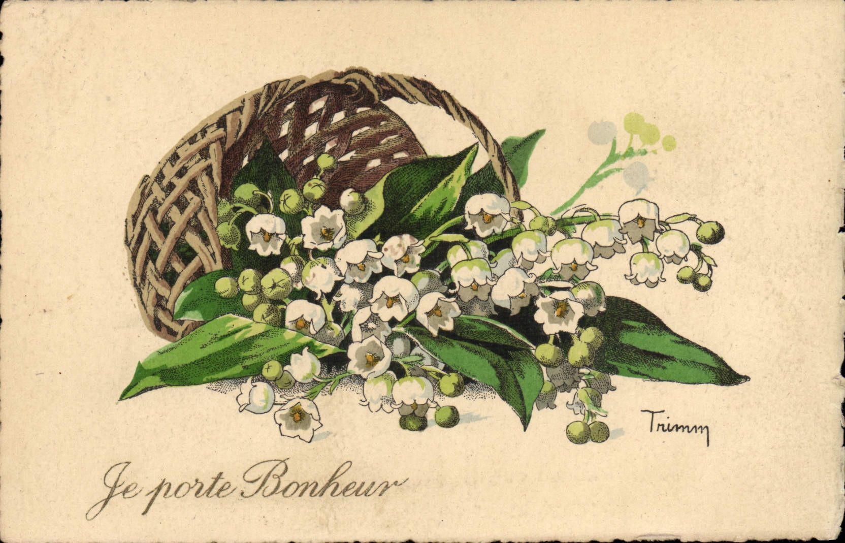 VINTAGE POSTCARD Fantasy Lily of the valley