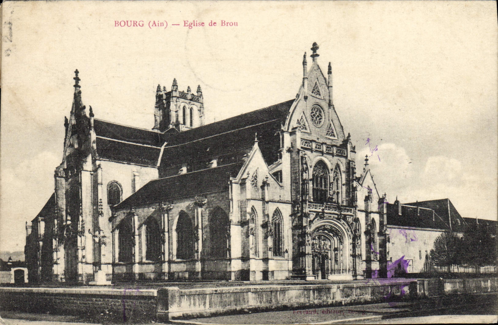 CPA Bourg Eglise de Brou