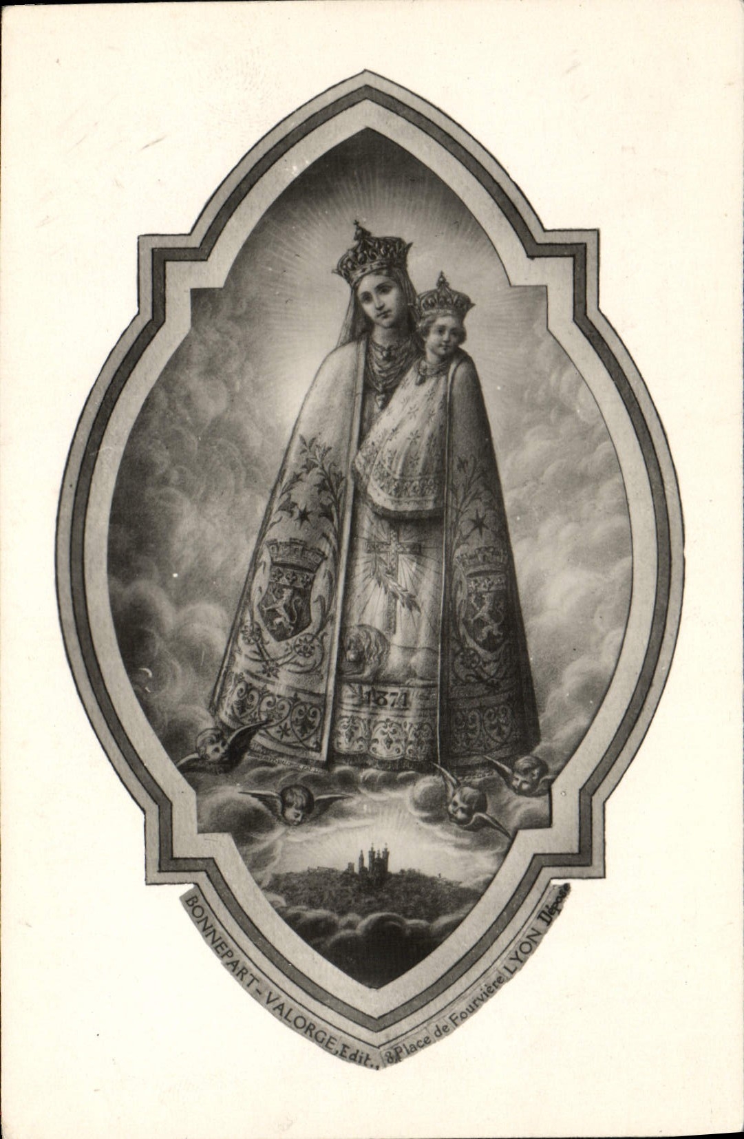 VINTAGE POSTCARD Lyon Fourviere Virgin Miraculous