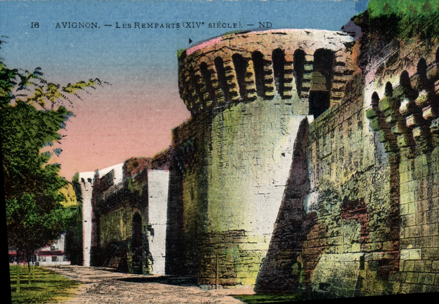 VINTAGE POSTCARD Avignon Walls