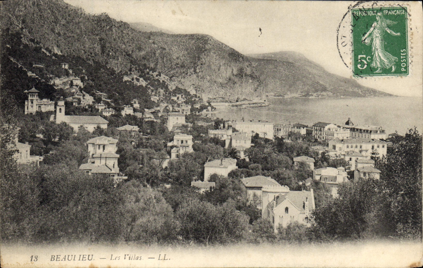 VINTAGE POSTCARD Beauileu Villas