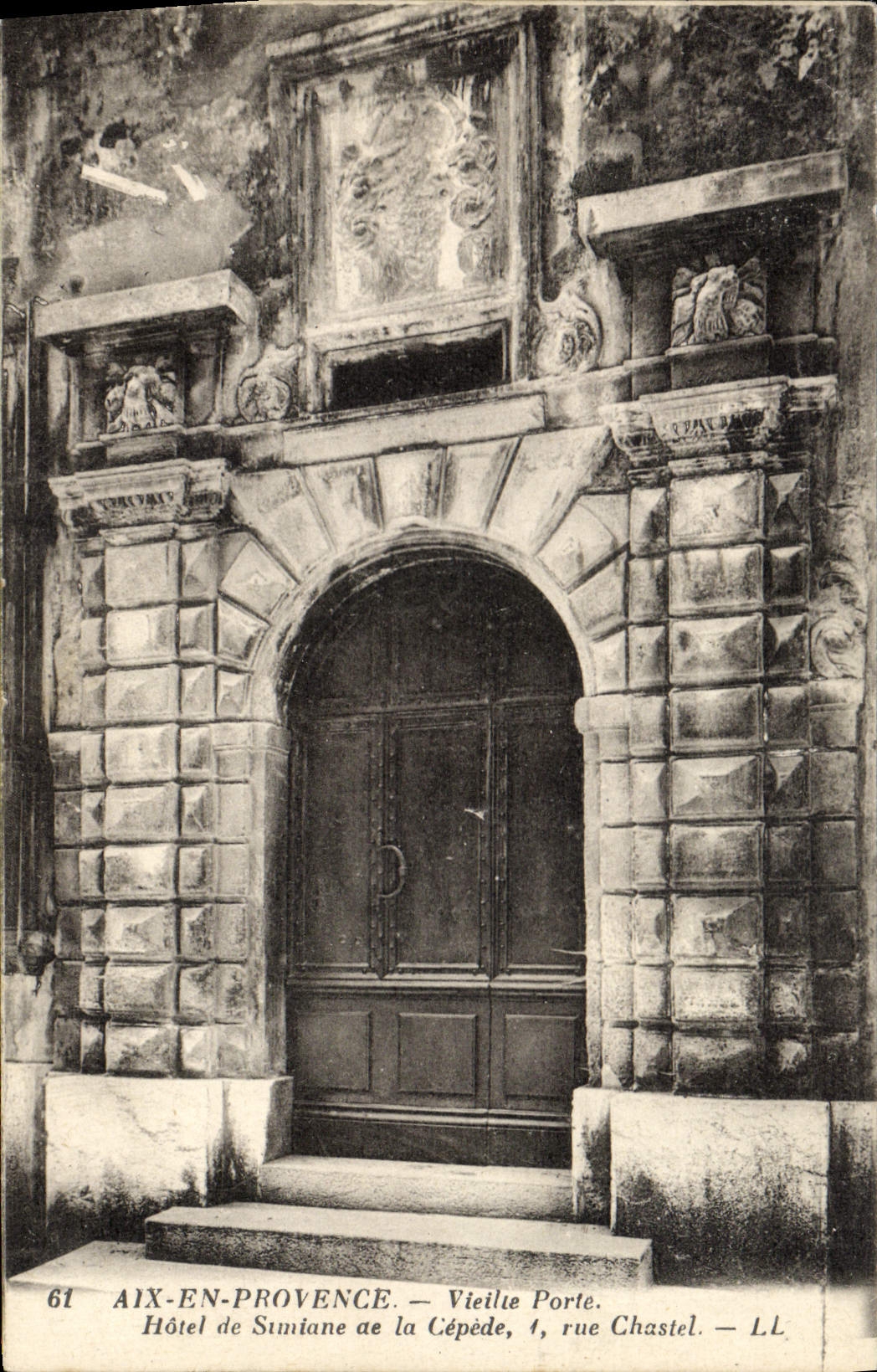 CPA Aix En Provence Vieilie Porte Hotel de Sumiane de la Cepede Rue Chastel