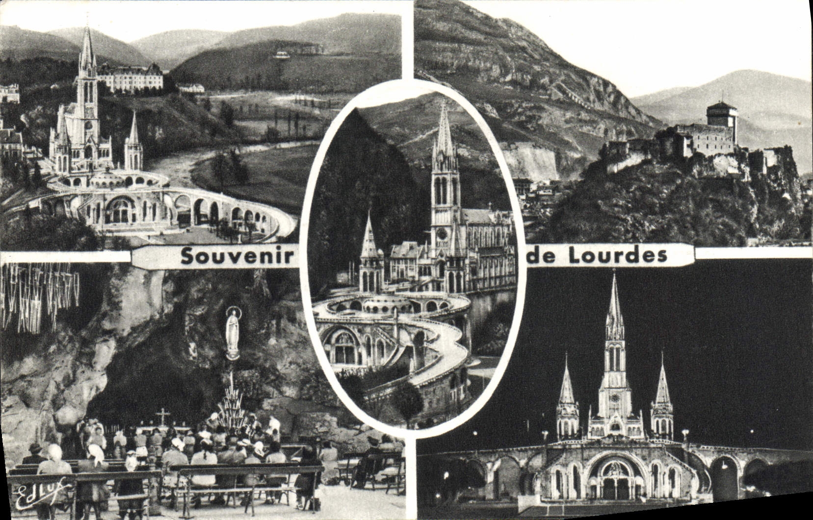 VINTAGE POSTCARD Heavy the Basilica the Strong Castle and the miraculous cave