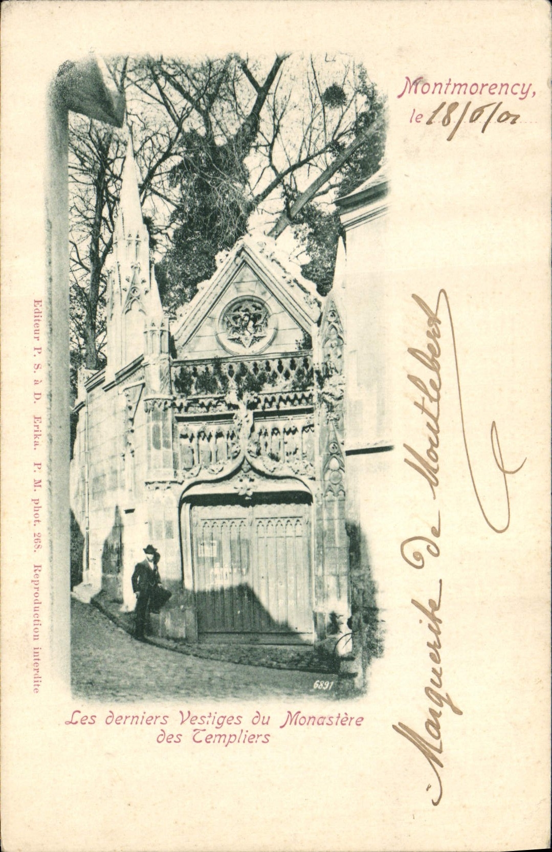 VINTAGE POSTCARD Montmorency last Vestiges of the Monastery of the templiers