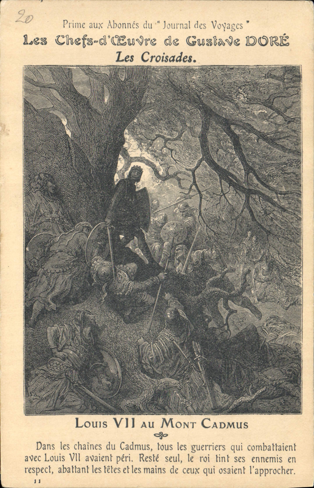 VINTAGE POSTCARD the Chiefs of Euvre de Gustave Gilds the crusades Louis VII with the Cadmus Mount