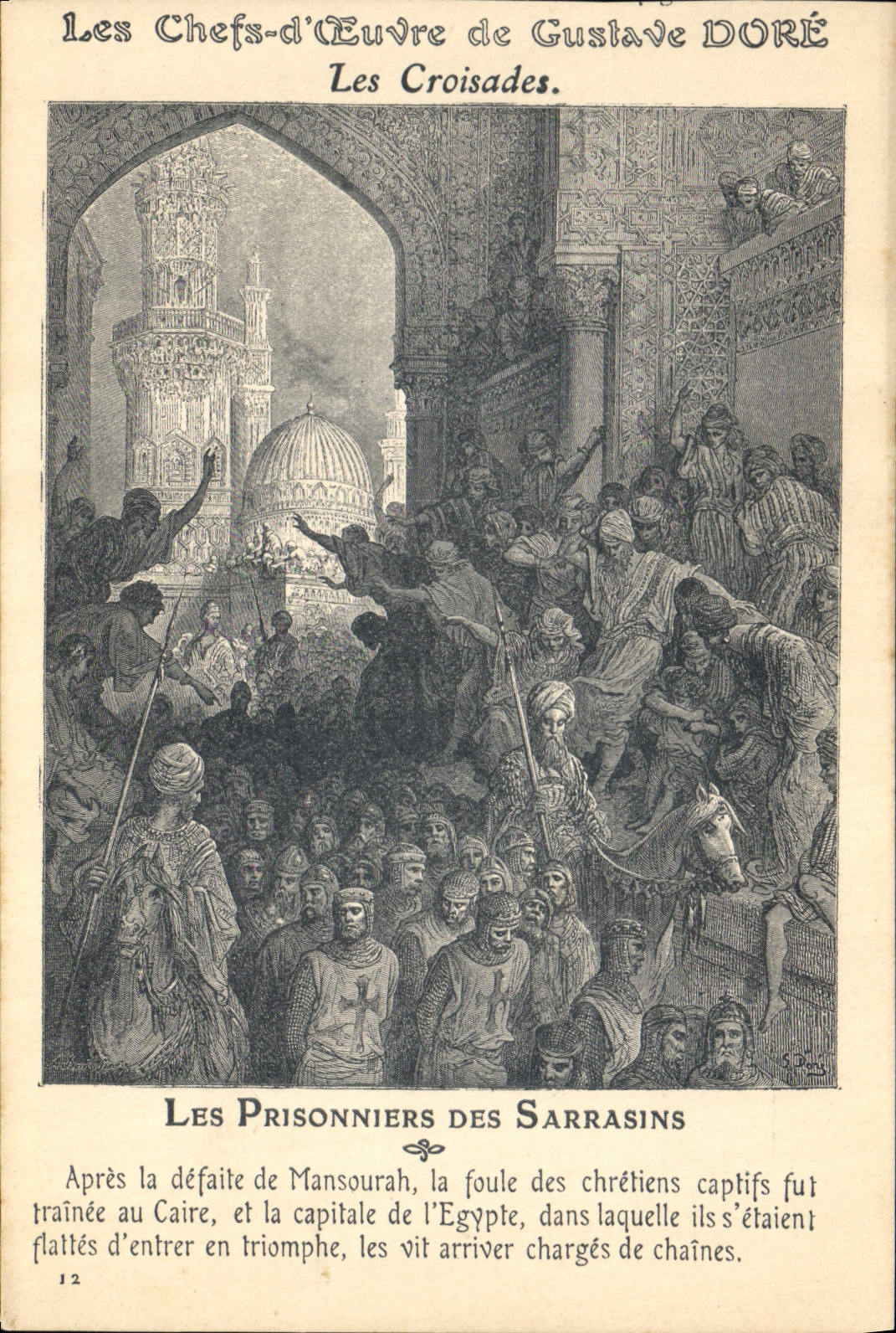 VINTAGE POSTCARD the Chiefs of Euvre de Gustave Gilds the crusades the prisoners of Buckwheats