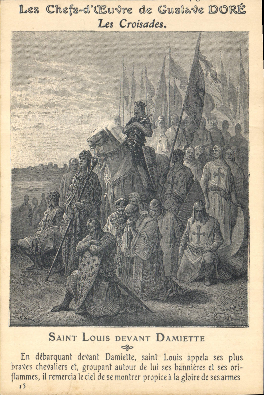 CPA Les Chefs d'Euvre de Gustave Dore Les croisades Saint Louis devant Damiette 