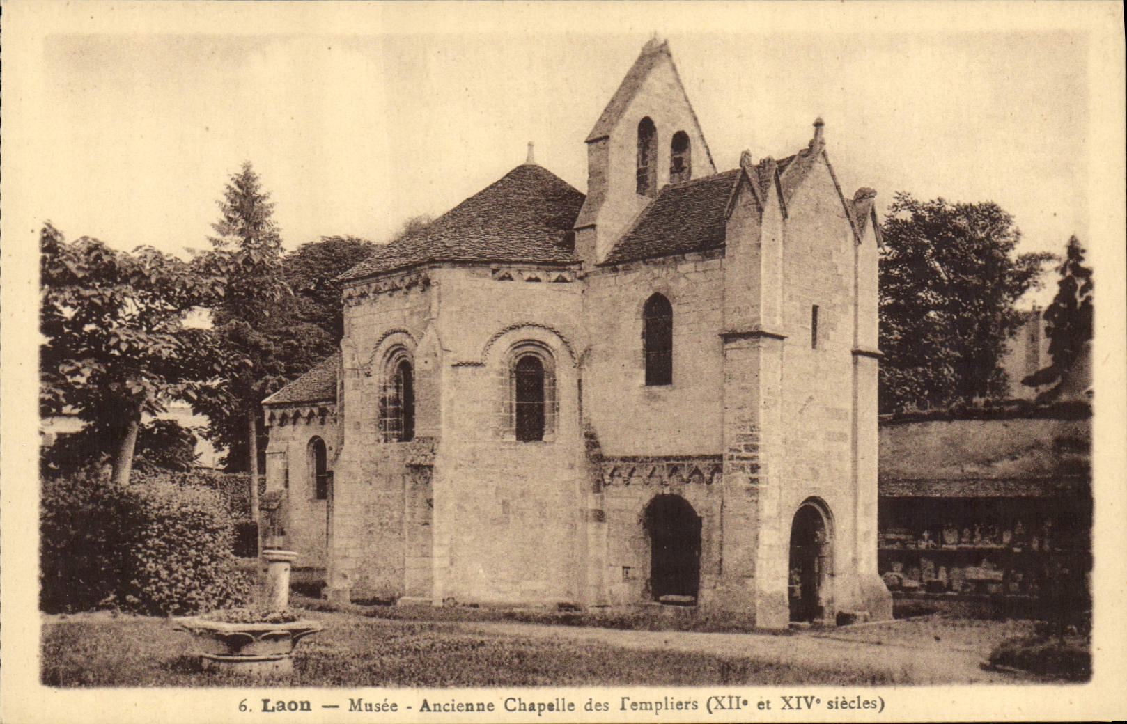 VINTAGE POSTCARD Laon Museum Old Vault of Templiers