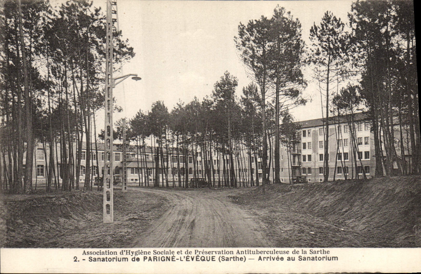 El sanatorio de la POSTAL de la VENDIMIA de Parigne el obispo Arrived el sanatorio funciona la tuberculosis 1935 de Grancher