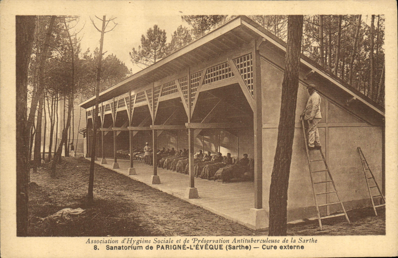 VINTAGE POSTCARD Sanatorium of Parigne Cleans external