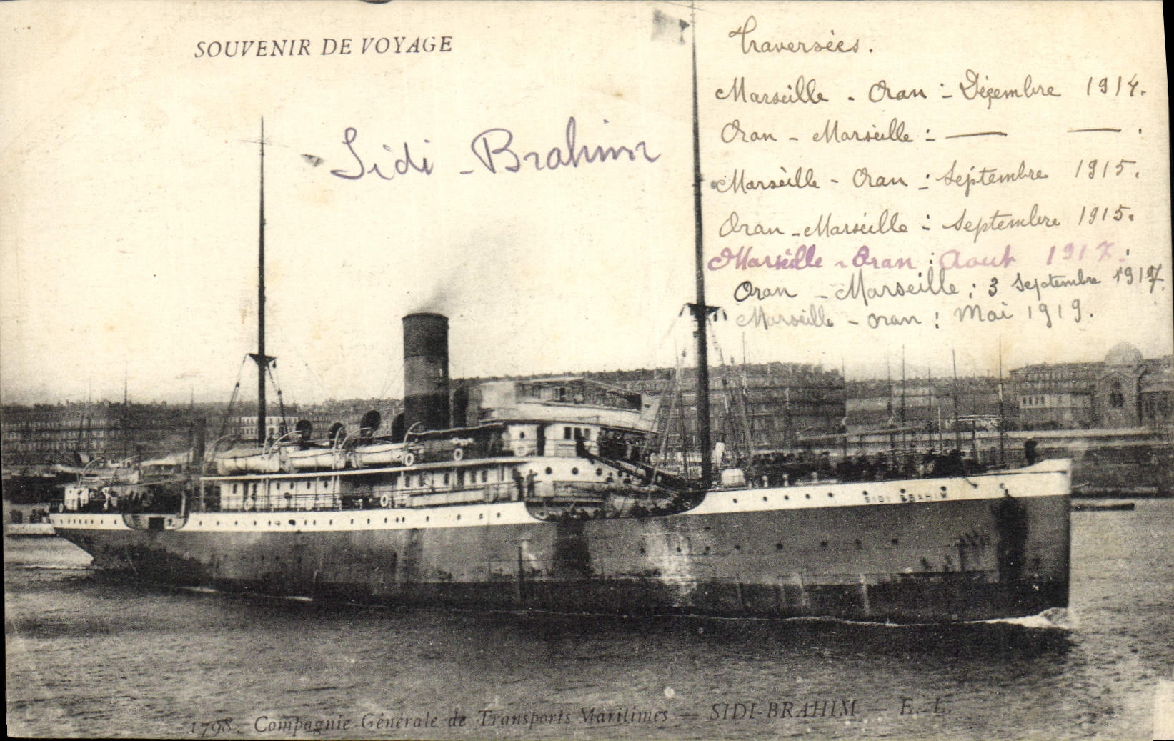 CPA Bateau Sidi Brahim