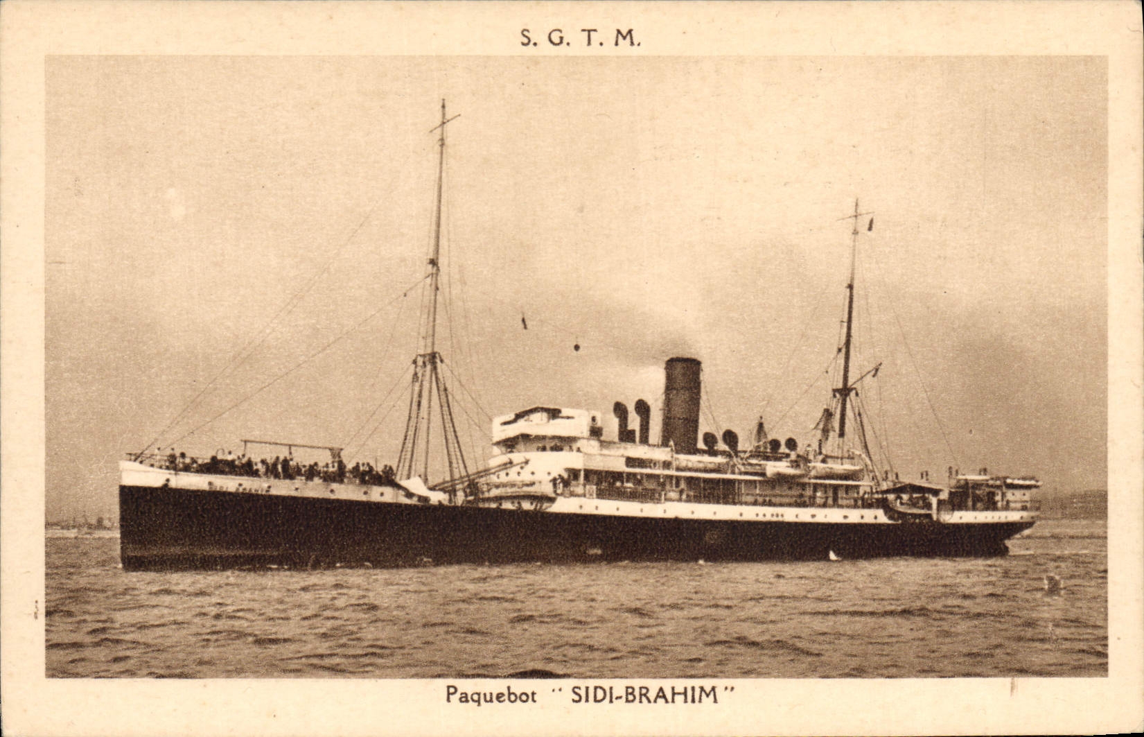 CPA Bateau Paquebot Sidi Brahim ligne hebdomadaire Marseille Alger 