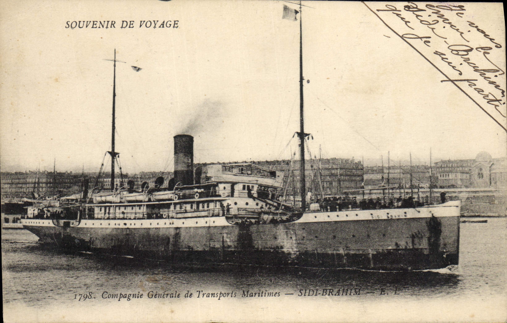 CPA Bateau Sidi Brahim Compagnie Generale des Transports Maritimes