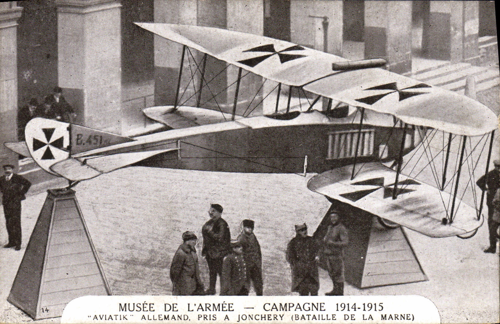 La POSTAL Militaria París Musee de la VENDIMIA del alemán el ejército de Aviatik tomado tiene Jonchery Bataille del Marne