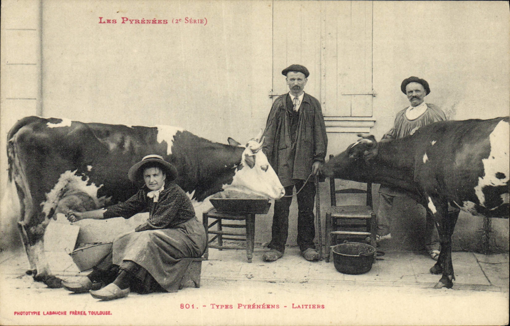 CPA Folklore Types Pyrenees Laitiers Vache TOP